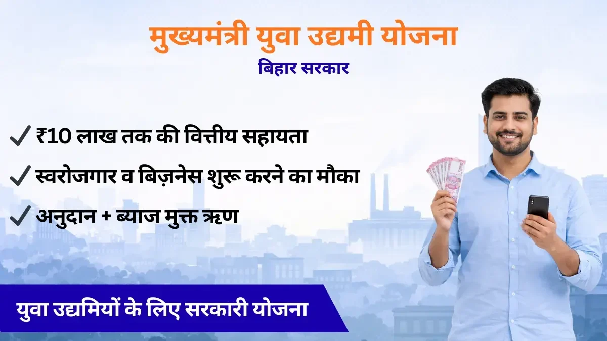 50% सब्सिडी के साथ ₹10 लाख तक का लोन मुख्यमंत्री युवा उद्यमी योजना के तहत 3 50% सब्सिडी के साथ ₹10 लाख तक का लोन मुख्यमंत्री युवा उद्यमी योजना के तहत