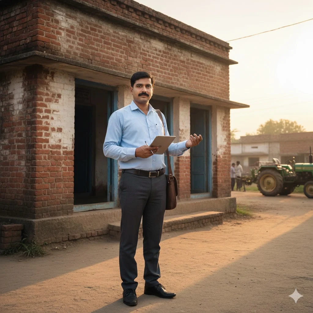 यूपी में 2026 में कौन सी भर्ती निकली है? 3 यूपी लेखपाल ग्रामीण क्षेत्र में भूमि अभिलेख निरीक्षण करते हुए टैबलेट के साथ